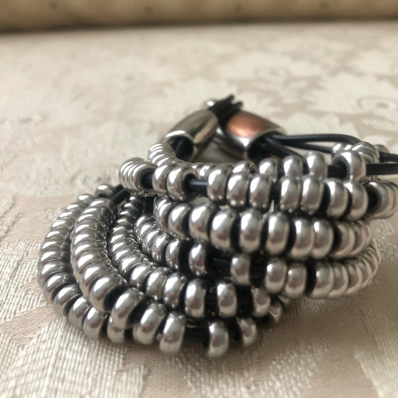 Silver Beaded Layered Bracelet - Picture 2 of 4